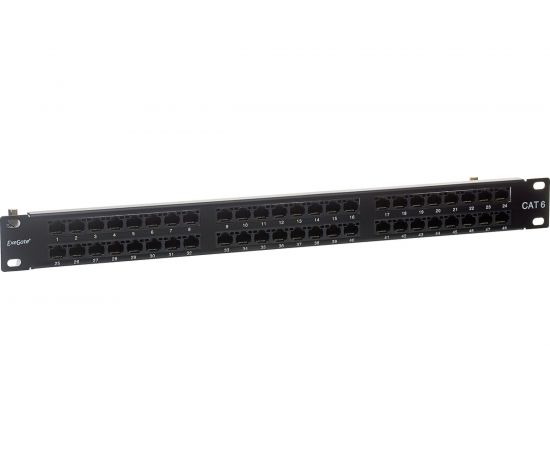 Патч-панель ExeGate EPPHD-19-48-8P8C-C6-110D 19 UTP 48 port cat 6 dual IDC 1U RoHS Black 281082 