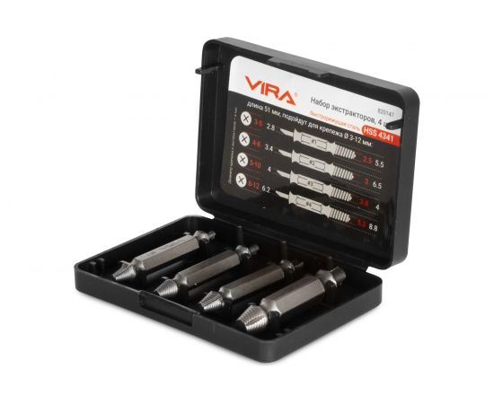 Набор двусторонних экстракторов 4 шт. VIRA 820147 