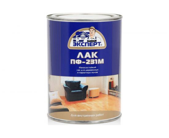 Паркетный лак ЭКСПЕРТ ПФ-231М глянцевый, 0.8 кг 25821 
