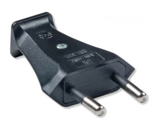 Вилка Aling-conel без заземляющего контакта EURO 2,5A 250В, черный 302.13 137015 