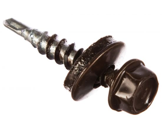 Кровельный саморез Tech-Krep КР сверло 4,8х28 RAL-8017 шоколадно-коричневый 60 шт, коробка с окном 112031 