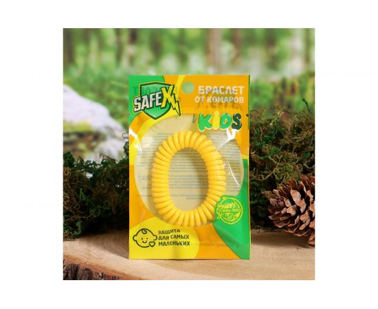 Детский антимоскитный браслет Safex, пружинка, № 1, желтый, 1 шт. 4098064 