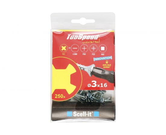 Шурупы ЕВРОПАРТНЕР TooSpeed 3x16 250 шт., Бита TS1 SC56 2544 1 – изображение 2