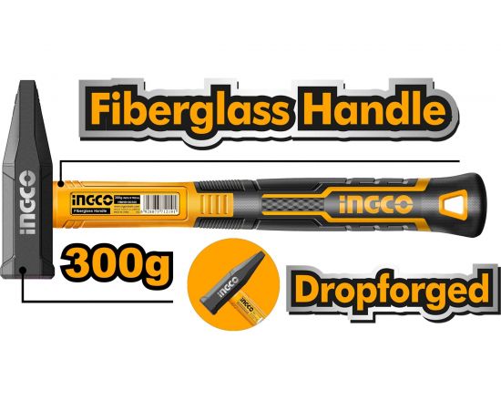 Слесарный молоток INGCO INDUSTRIAL 300 г HMH8180300 – изображение 2