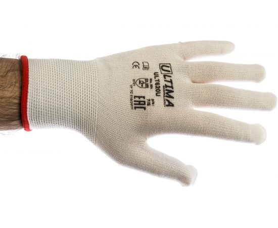 Нейлоновые перчатки без покрытия ULTIMA белые ULT620U/S – изображение 2