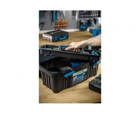 Пластиковый кейс для инструментов HOEGERT TECHNIK 22, съемный органайзер HT7G063 – изображение 2