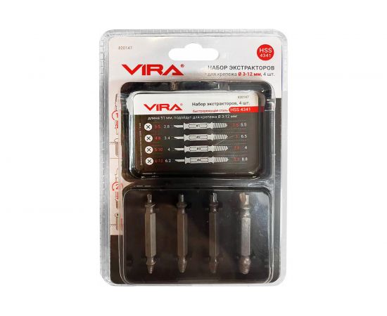 Набор двусторонних экстракторов 4 шт. VIRA 820147 – изображение 3