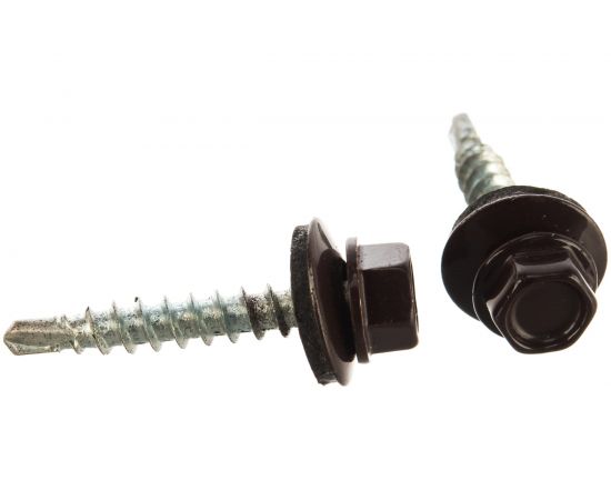 Кровельный саморез Tech-Krep КР сверло 4,8х28 RAL-8017 шоколадно-коричневый 60 шт, коробка с окном 112031 – изображение 3