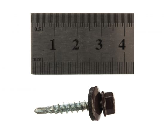 Кровельный саморез Tech-Krep КР сверло 4,8х28 RAL-8017 шоколадно-коричневый 60 шт, коробка с окном 112031 – изображение 4