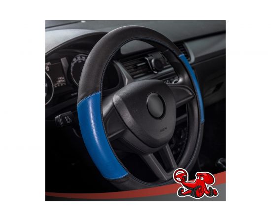 Чехол на руль DSV Black+Blue неопрен, с перфорированными вставками R99306A – изображение 5