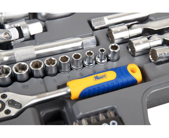 Набор инструмента 1/2 Dr и 1/4 Dr 77 предметов KRAFT KT 700304 – изображение 6