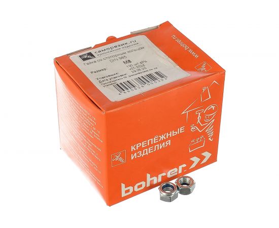 Гайка М8 со стопорным кольцом Саморезик оцинк. DIN 985 130 шт DIN985-М8-130 – изображение 6