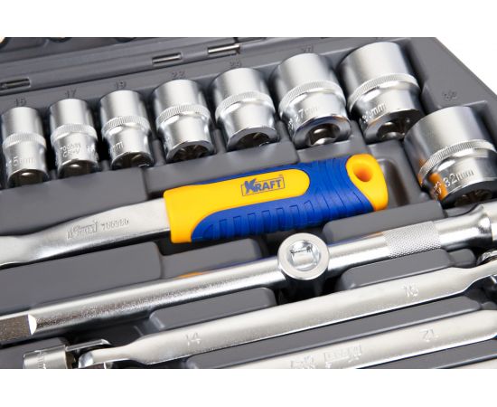 Набор инструмента 1/2 Dr и 1/4 Dr 77 предметов KRAFT KT 700304 – изображение 8