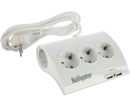 Удлинитель Navigator, NPE-USB-05-180-ESC-3X1.0 71544 