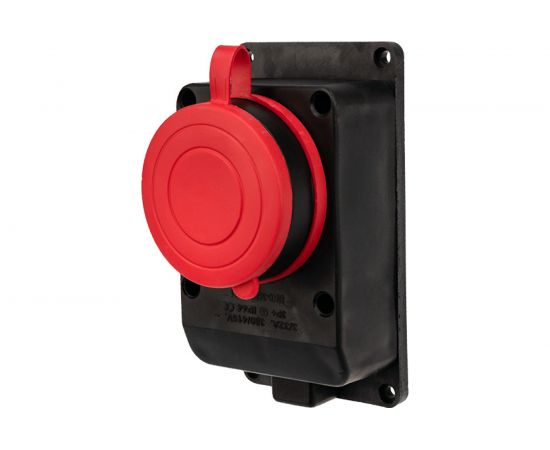 Влагозащищенная настенная розетка REXANT с крышкой, 3Р+РЕ, 32 А IP44 каучук 111-007 