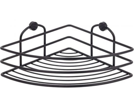 Полка в ванную TEKNO-TEL BK021B угловая, 1 ярус, черный матовый 00-00002887 