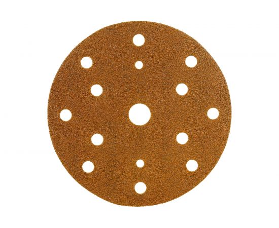 Круг шлифовальный GOLD B312T (5 шт; 150 мм; на липучке; 15 отв; золотистый; P80) SUNMIGHT 44306R 