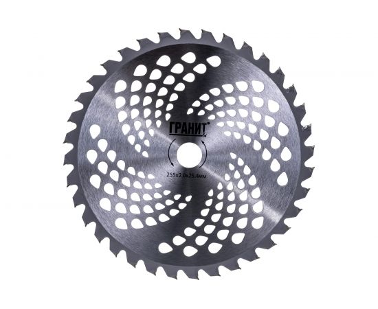 Нож металлический для триммера усиленный (36 зубьев, 255/2.0/25.4 мм) ГРАНИТ 100811 – изображение 2