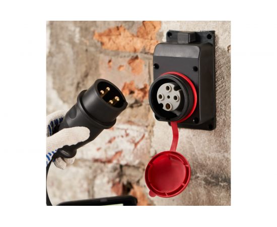 Влагозащищенная настенная розетка REXANT с крышкой, 3Р+РЕ, 32 А IP44 каучук 111-007 – изображение 6