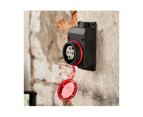 Влагозащищенная настенная розетка REXANT с крышкой, 3Р+РЕ, 32 А IP44 каучук 111-007 – изображение 8