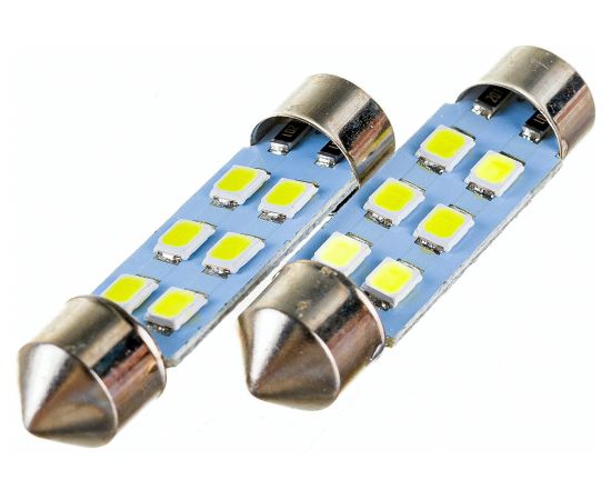 Автолампа диод SKYWAY T11, 12V, 6 SMD, блистер, c цоколем, 1-контакт, 2 шт. S08201354 