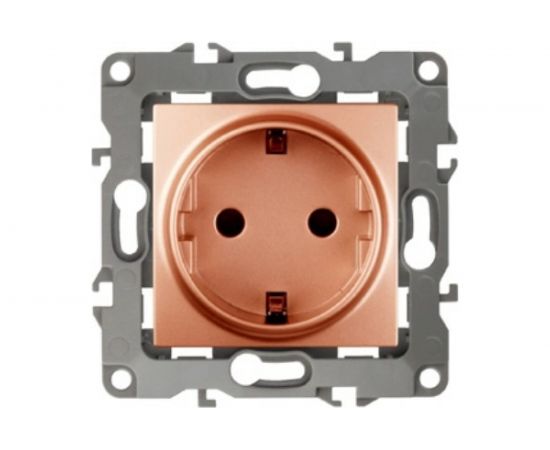 Розетка ЭРА 12210114 2PE Schuko, 16A-250В, IP20, Эра12, медь Б0019321 
