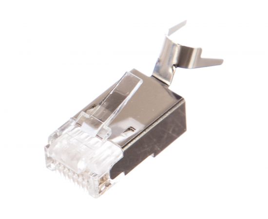 Коннектор RJ-45 TWT FTP 8P8C категория 6А, экранированный, универсальный, со вставкой PL45/S-8P8C-6A 