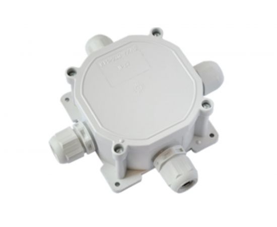 Монтажная коробка Bylectrica с клеммными колодками при открытой разводке 4 ввода IP67 диаметр 75,7, высота 44,5 мм, КМ-230 