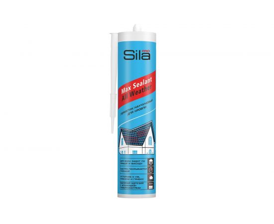 Каучуковый герметик для кровли Sila PRO Max Sealant, All weather, бесцветный, 290 мл SAWCL290 