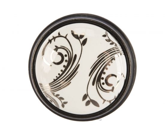 Ручка-кнопка Brante RK.1433.35.BK керамика-чёрный никель 107172 