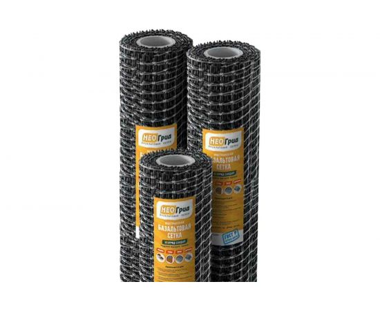 Сетка базальтовая кладочная НЕОГРИД Оптима (ячейка 25х8 мм, рулон 1х50 м) НО 1-50/25-8 