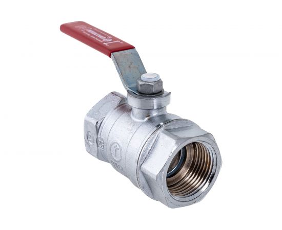 Шаровой кран Giacomini R250D 1"", внутренняя/внутренняя, ручка-рычаг красный, хромированный R250X005 