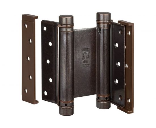 Барная пружинная петля двойного действия ALDEGHI LUIGI SPA 125х48х42 мм, цвет: бронза, к-т: 2 шт + ключ с декоративными шурупами 101AB125B 