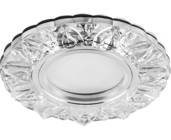 Встраиваемый потолочный светильник FERON со светодиод подсветкой, прозрач, хром, CD908 28891 