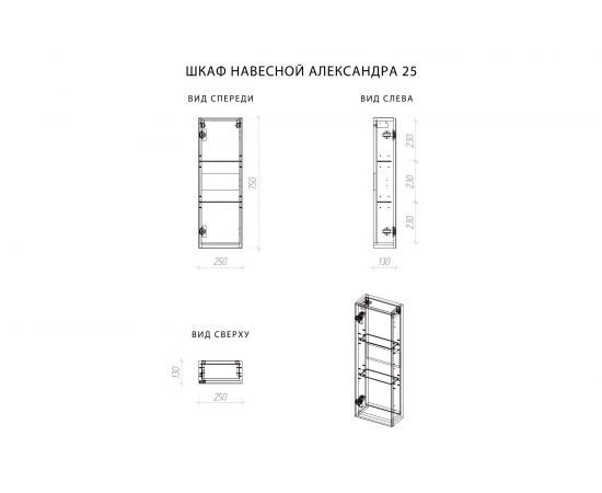 Навесной шкаф ИТАНА Александра 25 250х130х750 33699 – изображение 11