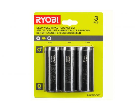 Набор торцевых головок RAKPISOC3 (3 шт; 17,19,21 мм; 1/2) Ryobi 5132004520 – изображение 2