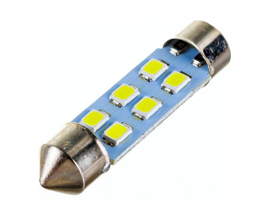 Автолампа диод SKYWAY T11, 12V, 6 SMD, блистер, c цоколем, 1-контакт, 2 шт. S08201354 – изображение 2