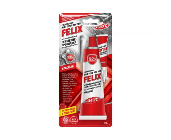 Герметик-прокладка FELIX (силиконовый; красный; 85 г) 411040057 – изображение 2