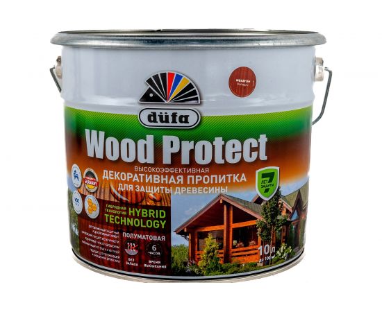Пропитка для защиты древесины Dufa Wood Protect махагон 10 л МП000015765 – изображение 2