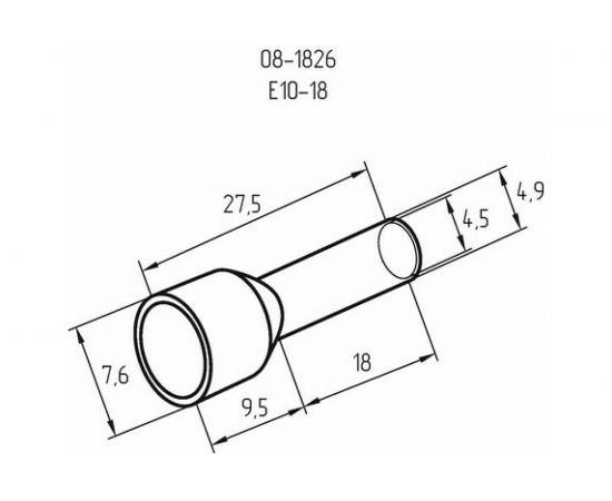 Штыревой втулочный наконечник REXANT изолированный F-18 мм 10 кв.мм слоновая кость 08-1826 – изображение 2