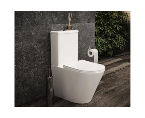 Напольная пристенная чаша унитаза Ceramica Nova HIGHLIGHT Rimless CN1802-B – изображение 2