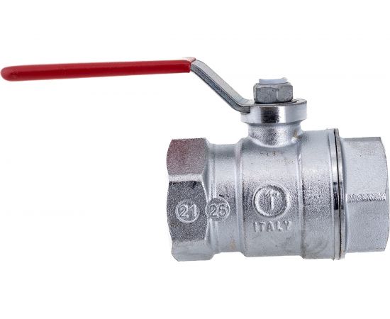 Шаровой кран Giacomini R250D 1"", внутренняя/внутренняя, ручка-рычаг красный, хромированный R250X005 – изображение 3