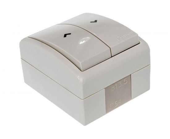 2-хклавишный кнопочный выключатель Simon для управления жалюзи без блокировки, IP54, 10А 250В, слоновая кость 1594332-031 – изображение 4