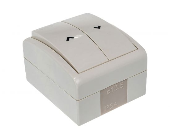 2-хклавишный кнопочный выключатель Simon для управления жалюзи без блокировки, IP54, 10А 250В, слоновая кость 1594332-031 – изображение 5