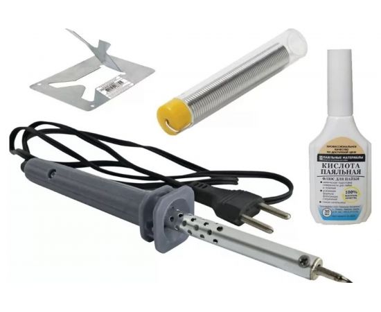 Паяльник Pro Legend 40вт, конус, подставка, флюс 20мл., PL4300 