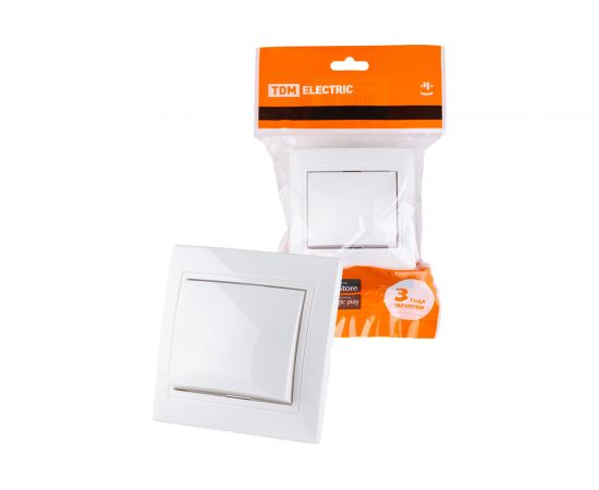 Одноклавишный выключатель TDM 10А белый Таймыр SQ1814-0001 