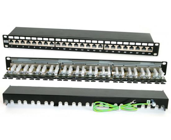 Патч-панель Hyperline PP2-19-24-8P8C-C6A-SH-110D 19, 1U, 24 порта RJ-45 полн. экранированная, категория 6а 48584 