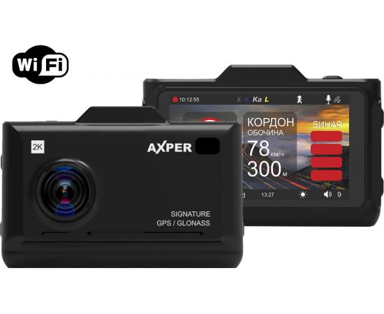 Видерегистратор, радар-детектор и GPS информер COMBO HYBRID Wi AXPER, AXCHW 