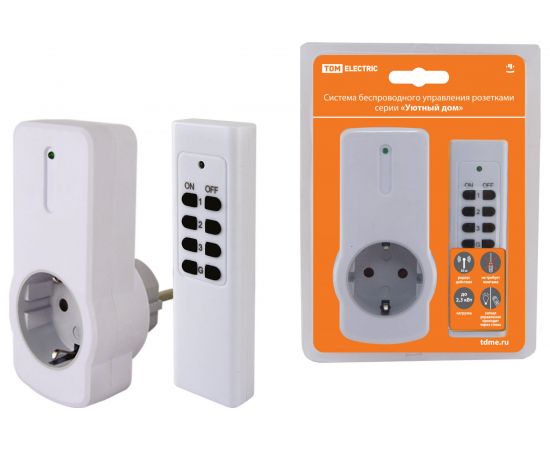 Комплект для беспроводного управления розетками TDM ПУ3-Р1.1 1 приемник "Уютный дом" SQ1508-0204 