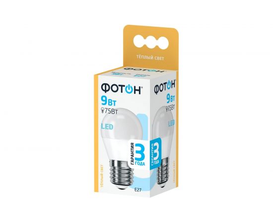 Светодиодная лампа ФОТОН LED P45 9W E27 3000K 24017 